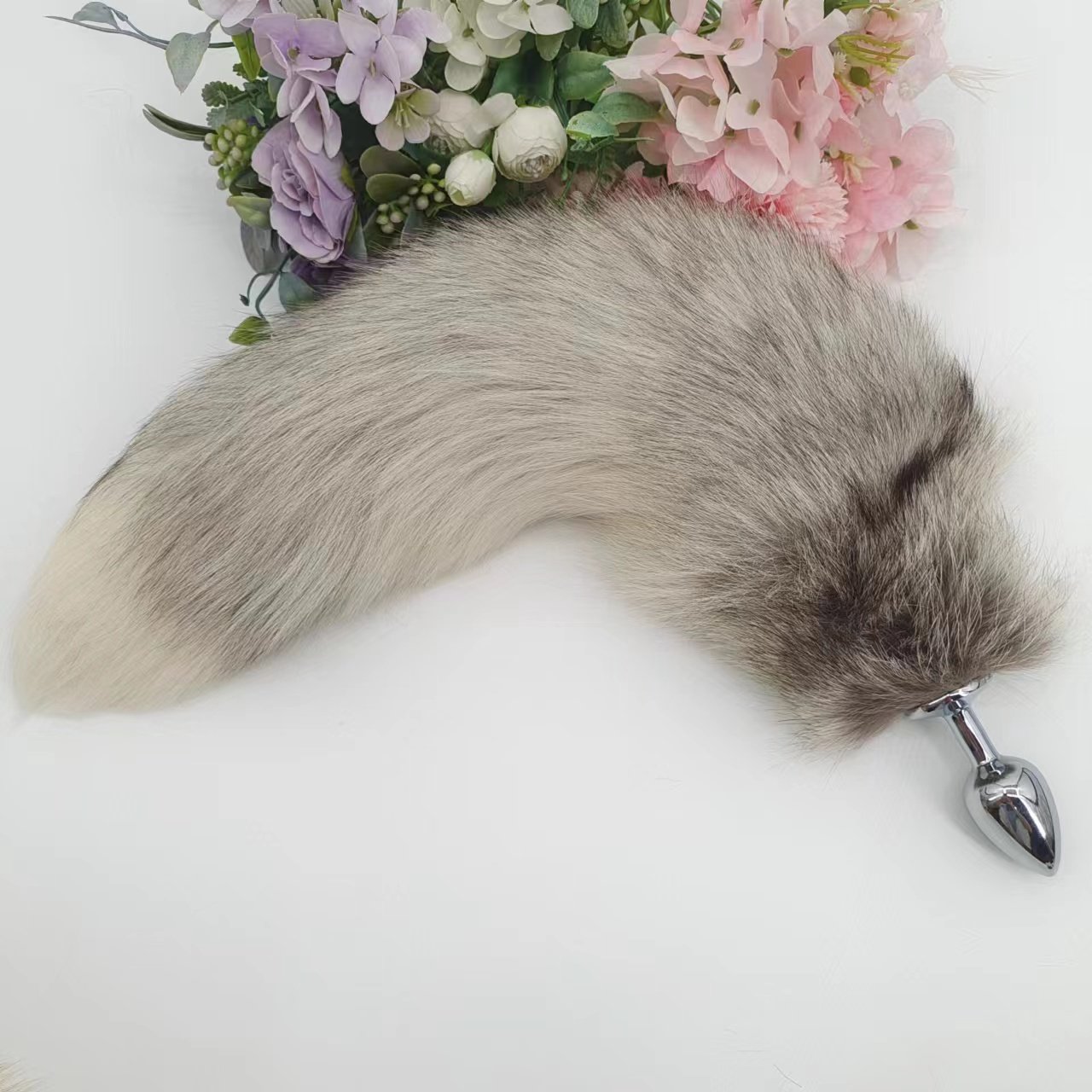 ChinaWholesale Real Fox tail 35-40cm fluffy animal hair anal plug tail sex products for men and women