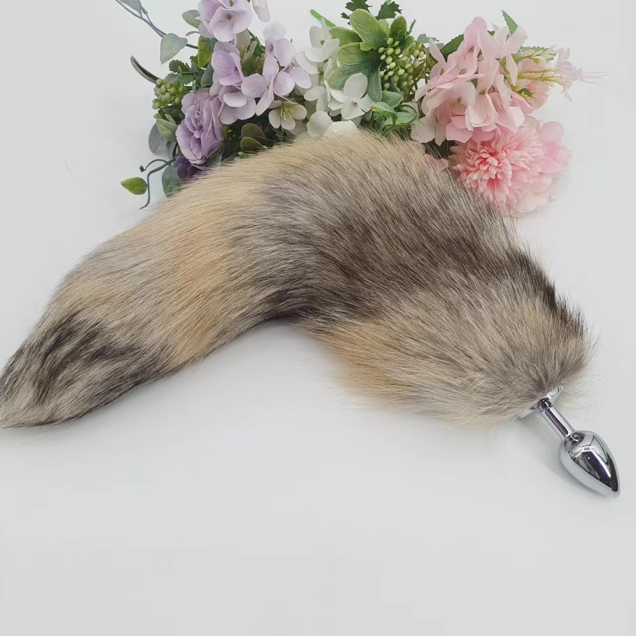ChinaWholesale Real Fox tail 35-40cm fluffy animal hair anal plug tail sex products for men and women