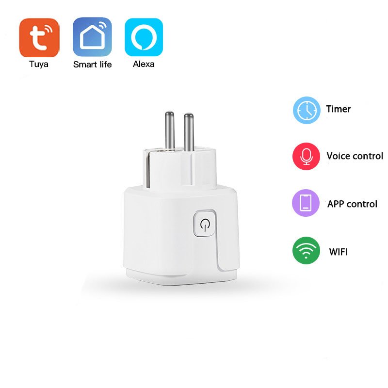EU 16A Wifi Smart Plug Socket Outlet Energy Monitoring App Tuya Smart Life Remote Control Works Alexa Electrical Power Socket
