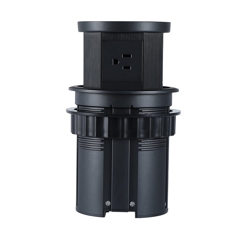 4 universal plug hydraulic gas spring conference table pop up socket boxes/push pop up desk mount power socket