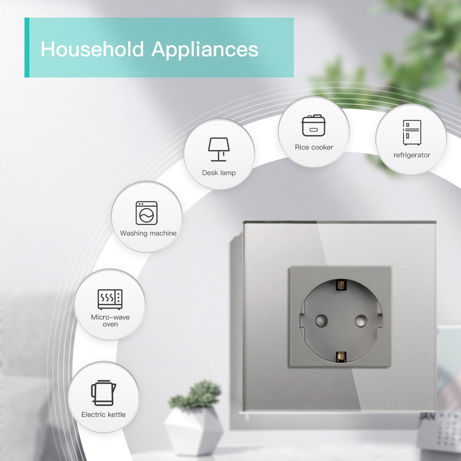 MVAVA 16A European Eu Single Glass Frame Panel 86 Plug Electric Power Wall Switch And Socket Schalter Steckdose With Usb Type C