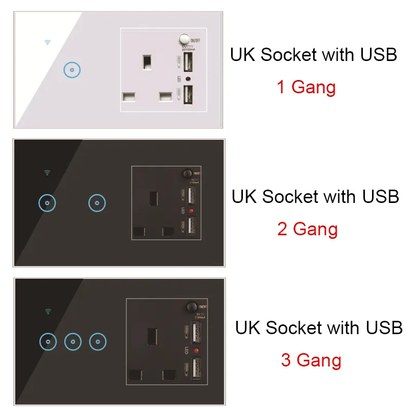TYSH Zigbee/Wifi Smart Home Wall Plugs And Switch Socket Smart Tuya Us Uk Eu Standard Sockets And Switch