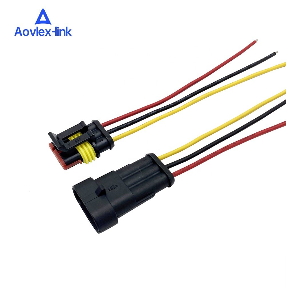 16AWG Car Wire Harness Male & Female Waterproof Electrical Connector Plug Socket Kit With Wire 1.5mm Series Terminal Connector