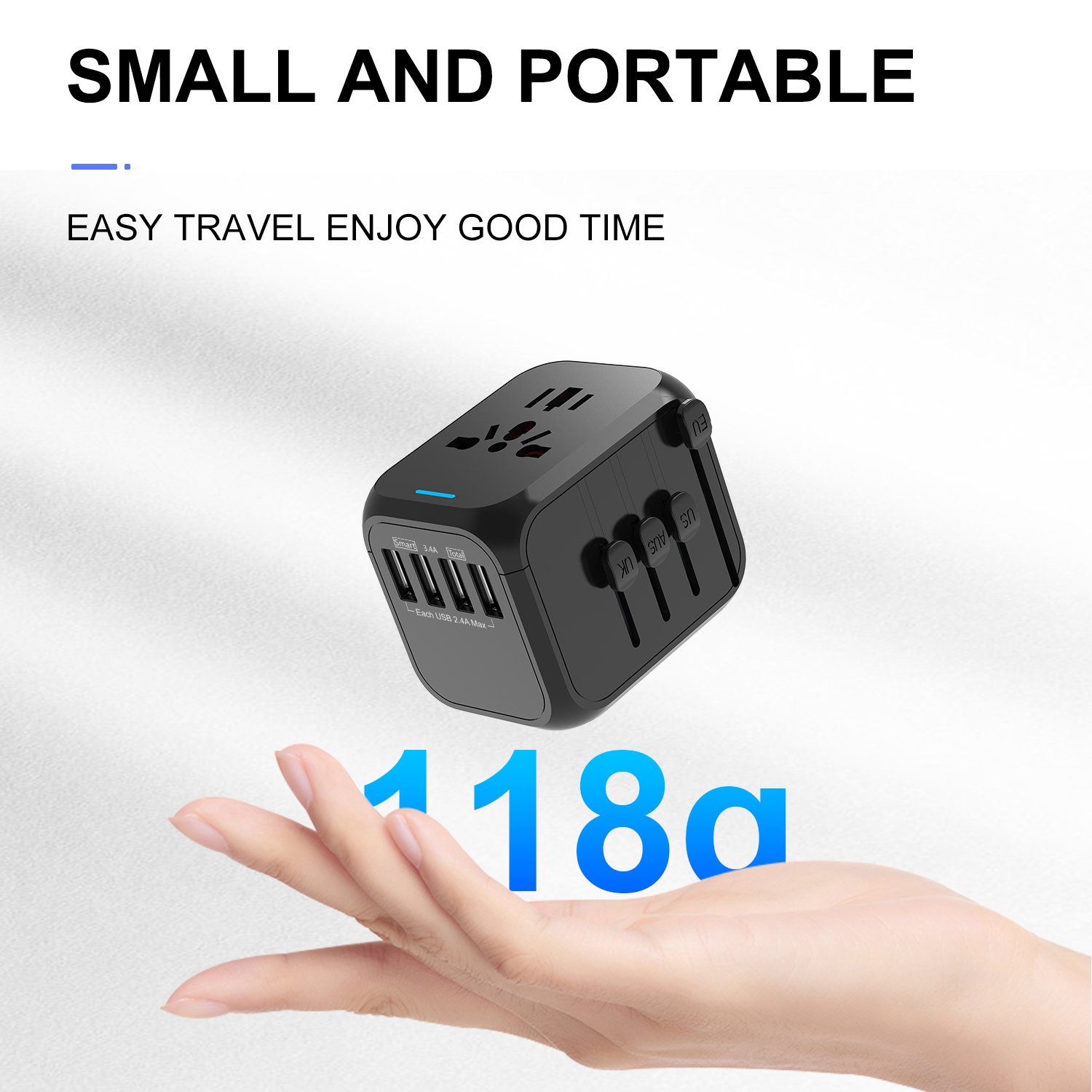 Universal Travel Adapter Universal Travel Adapter With Usb And Type-c Smart Usb Charger Electrical Plug Socket
