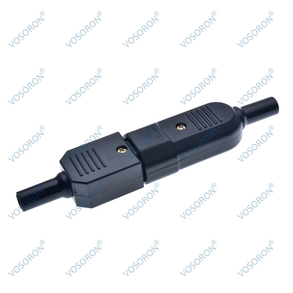 IEC Straight Cable Plug Connector C13 C14 16A 250V Black female&male Plug Rewireable Power Connector 3 pin AC Socket