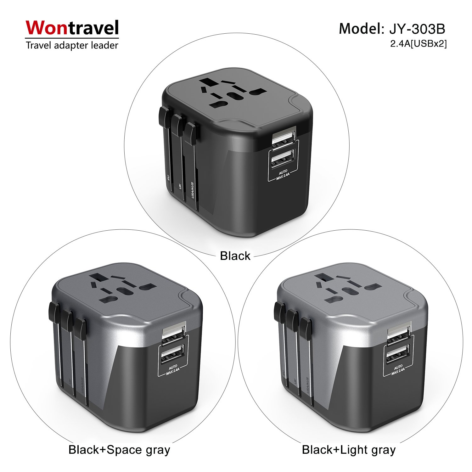 Newest Christmas Universal Adaptor AC Power European Plug Travel Adapter For phone Laptop
