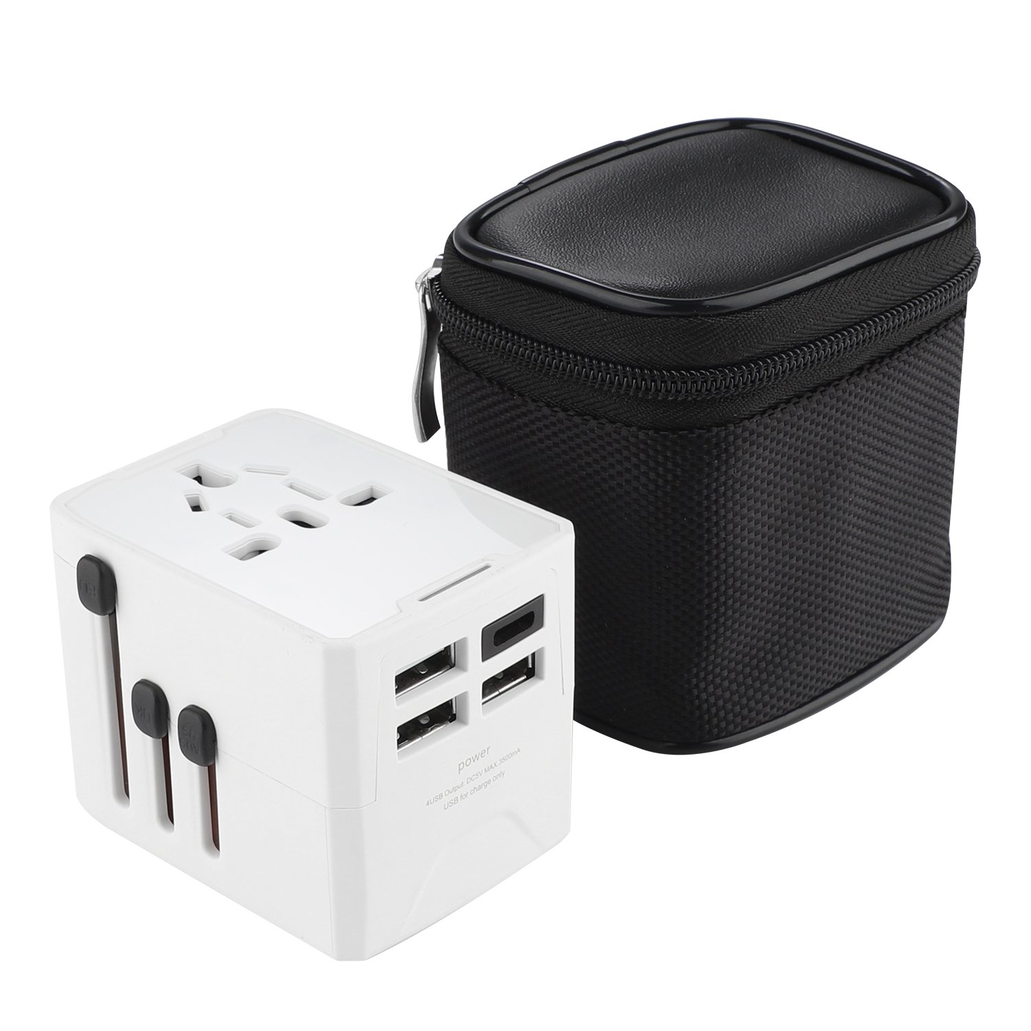 Universal Travel Adapter International All in One Worldwide universal Travel Adapter Plug Socket with USB*3 + Type C*1
