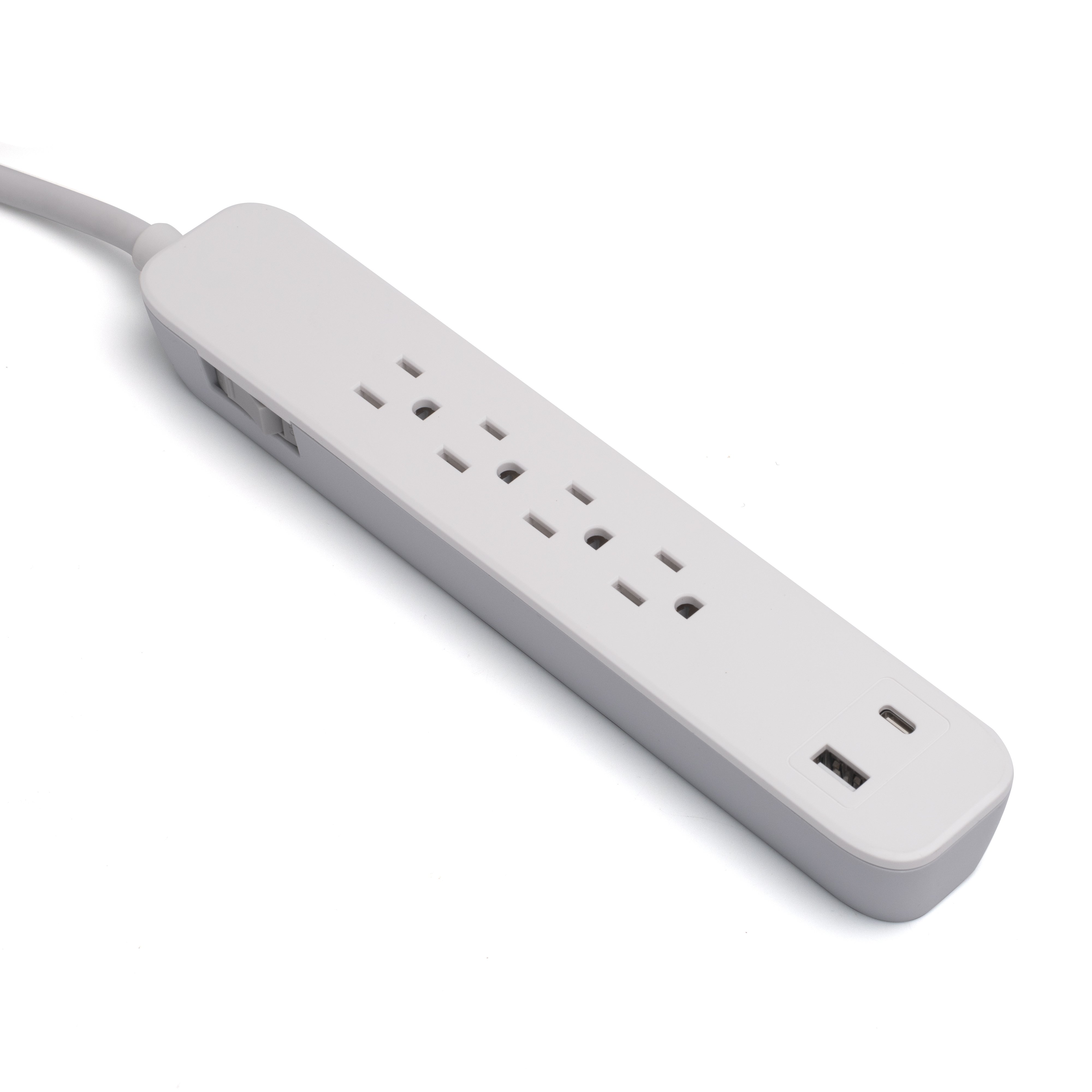 2023 New Products Extension Cable US Multi Socket Plug White Power Strip with Outlets
