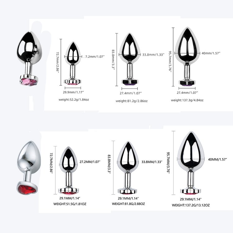 Sexbay Amazon sells Anal plug with metal replaceable base gemstone Poker base couple men sex toy Anal trainer