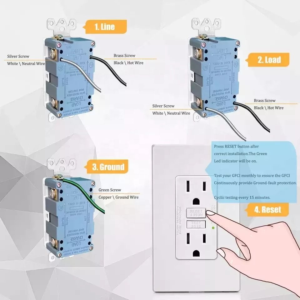 Wall Socket Usa Manufacturer Circuit Electrical Supplies Outdoor 15a 20 Amp Tamper Resistant 125v Wall Gfci Receptacle Outlet