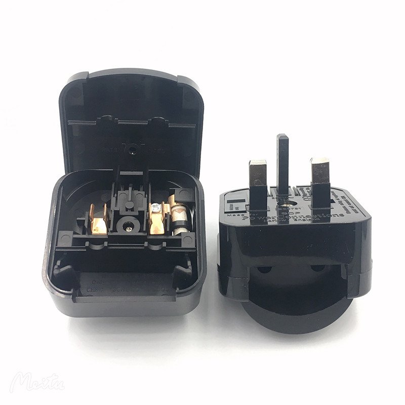 EU to UK plug adapter 13A250V built-in fuse Euro European round 2 prong 4.0mm to type-G British Malaysia travel adapter 5731