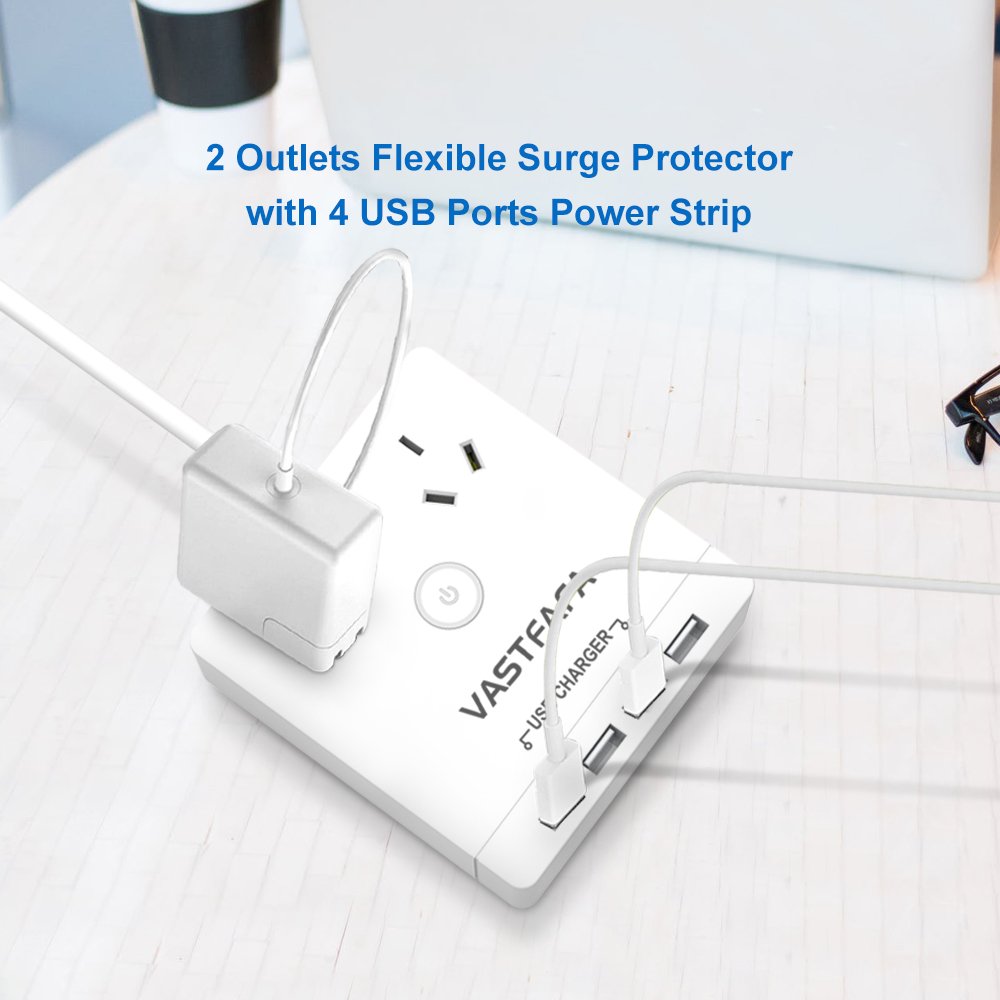 OEM ODM Customized AU Plug USB Power Extension Socket with 4 USB Ports 2 AC Outlets