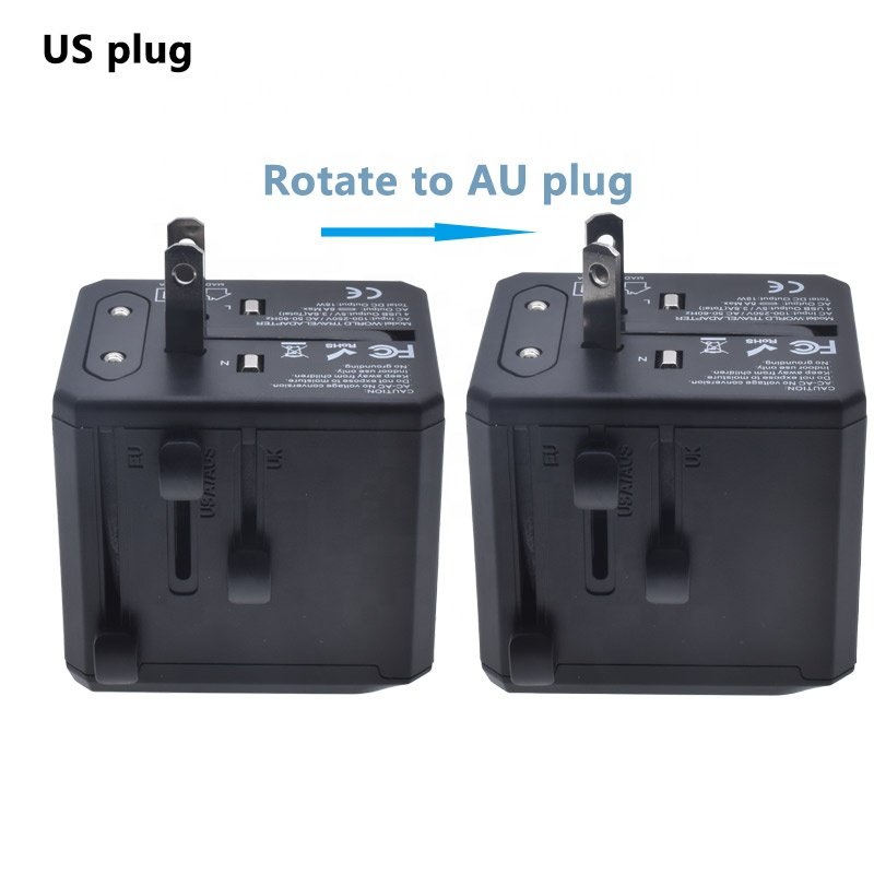 New Universal Plug adapter 3 USB 4 USB 1 Type-C Multi Travel Around the world Converter 3.5A Output 8A 250V For EU US AU UK