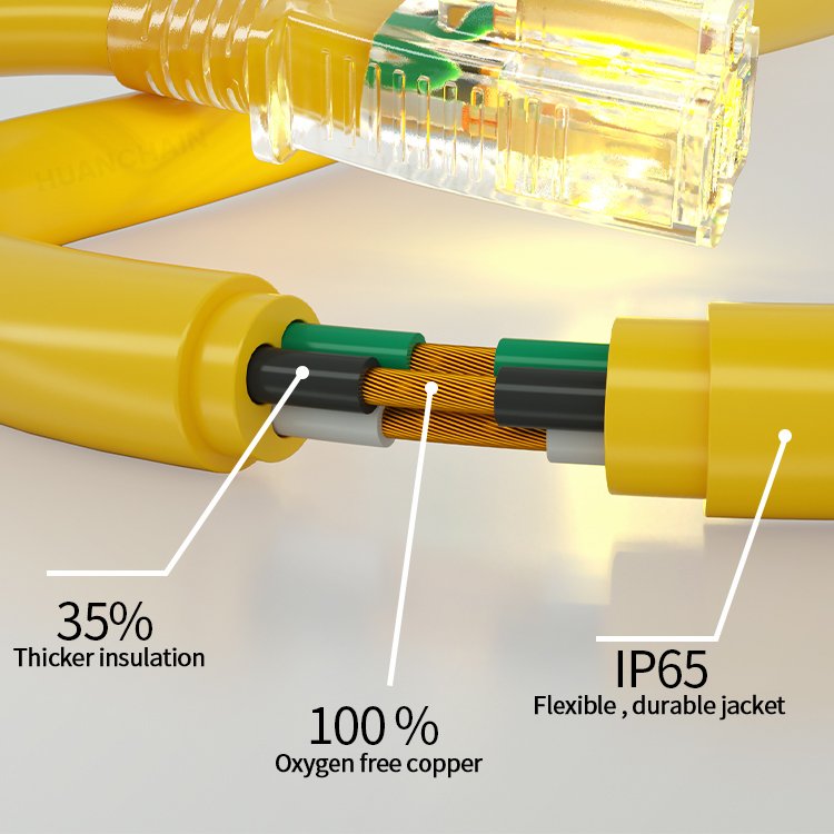 14/3 100ft Heavy Duty 220v Outdoor Power Cord Extension Copper Conductor PVC Jacket NEMA 5-15P Plug For Home Use