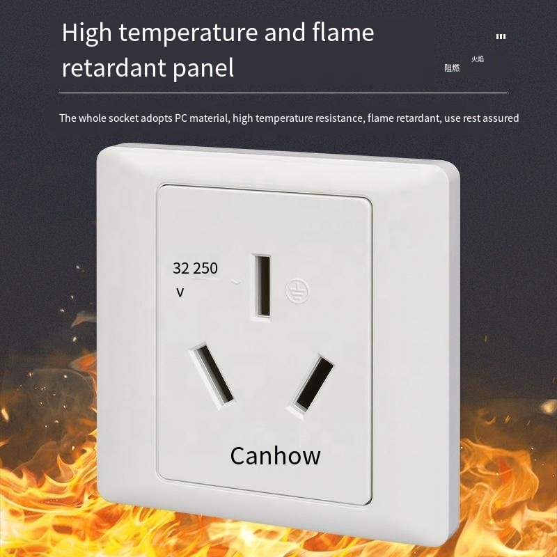 Three-hole socket plug 32A three-pin 86 type cabinet air conditioning water heater socket large current car charging
