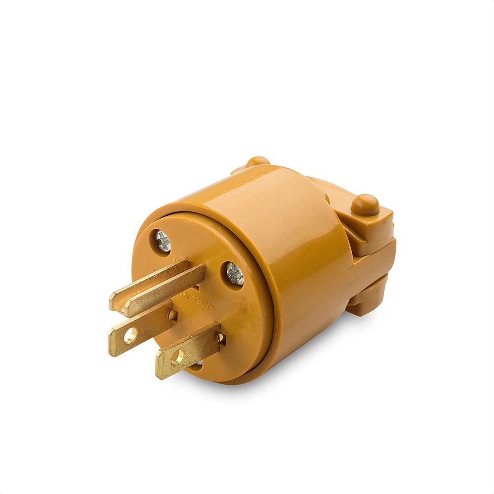 15A 125V 3 Prong Replacement Plug Outlet 2 Pole 3 Wire 5-15P Straight Blade Replacement Male Electrical Plug
