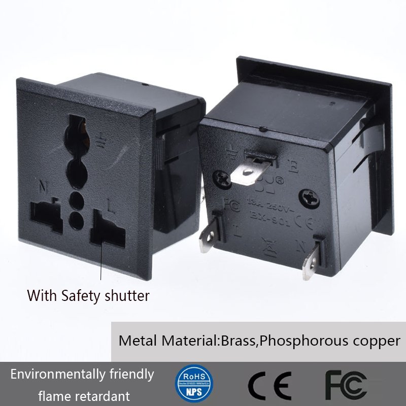 wholesale power plug Black universal electrical outlet extender CE Multifunction international socket module UK power outlet