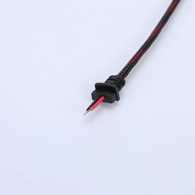 Autocycle H3 Power Cable Cars Beige Braided Mesh Connector Strain Relief Tinned End PVC Male Plug Cable Automobile Use