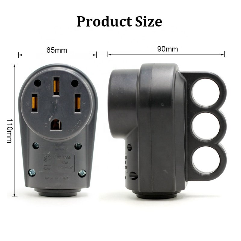 ETL Listed RV Plug NEMA 14-50R 50Amp Power Receptacle 50A Replacement Plug for Trailer
