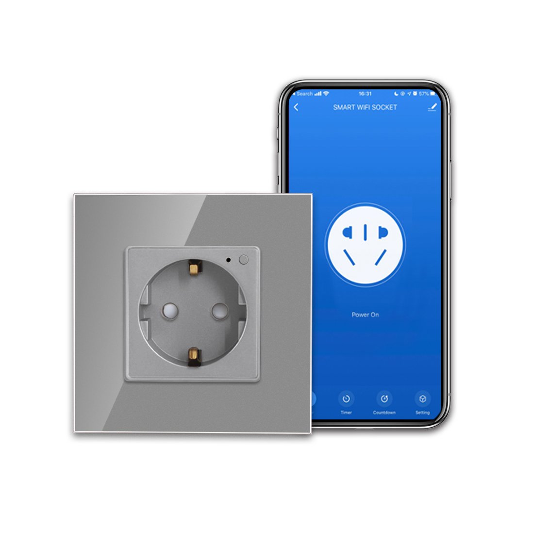 Bingoelec Tuya Voice Control Electrical 16A Germany Wall Power Plug Switches And Smart Socket Wifi