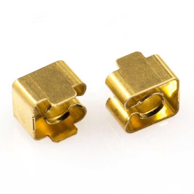 PCB EU power socket brass contact, 2 legs soldering 4.8 pin socket contact
