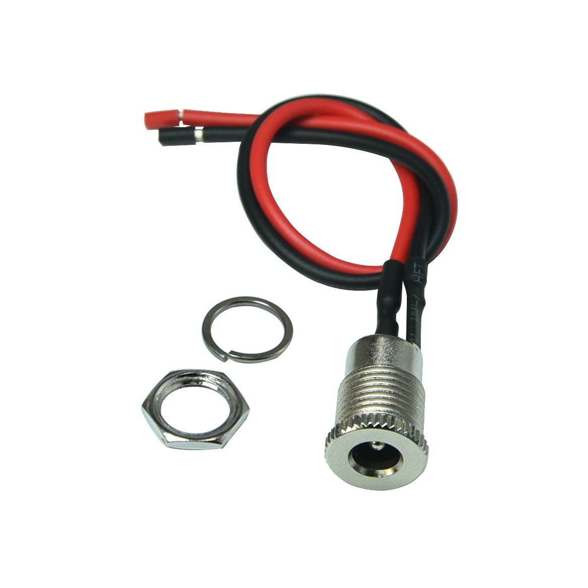 5.5 x 2.1 MM DC Power Jack Socket Threaded Female Mount Connector Adapter with 15CM 18AWG Cable