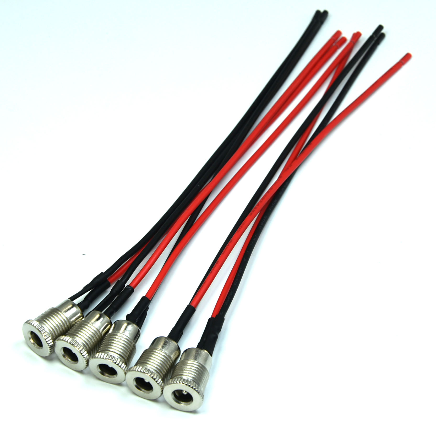 5.5 x 2.1 MM DC Power Jack Socket Threaded Female Mount Connector Adapter with 15CM 18AWG Cable