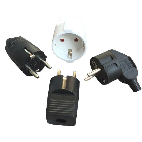 EU Spark Plugs Plastic Pipe End Thread Tube Two 16A Mobile Charger Inserts Power 220V Europe Male 2 Pin Plug