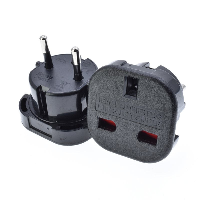 Travel Adapter UK to EU europe european plug adapter 10A250V CE RoHS certificate Power Converter 2 pins socket Adapter