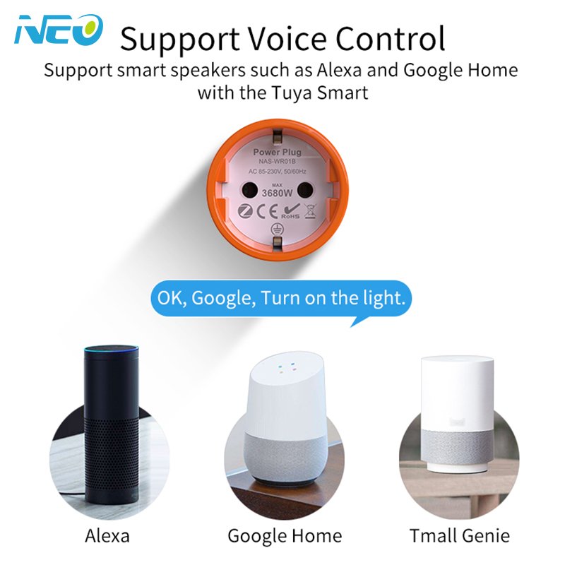 Smart home power socket 16A Zigbee smart plug for EU