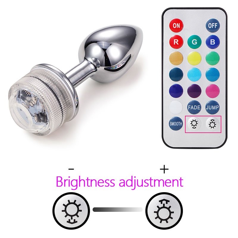 Multicolour Led Anal Plug Metal Plug With Light Sex Toy For Couple Luminous Cork Prostate Massage Buttplug Tail Erotic Toys
