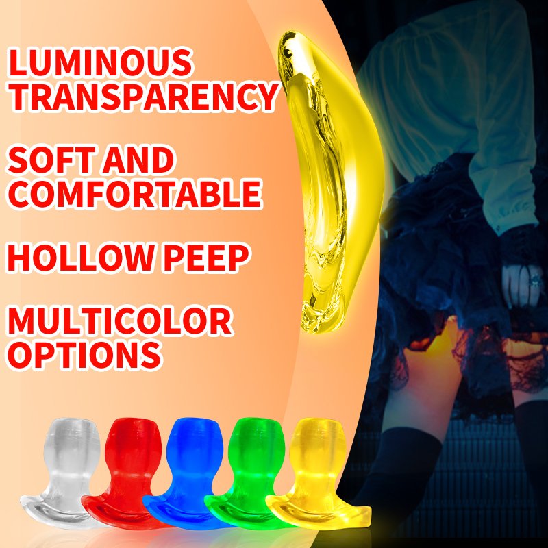 Soft Silicone Lighted Dilator Anal Speculum In Sex Toys Women Vaginal Anus Spreader Flashing Light Anal Hollow Butt Plug