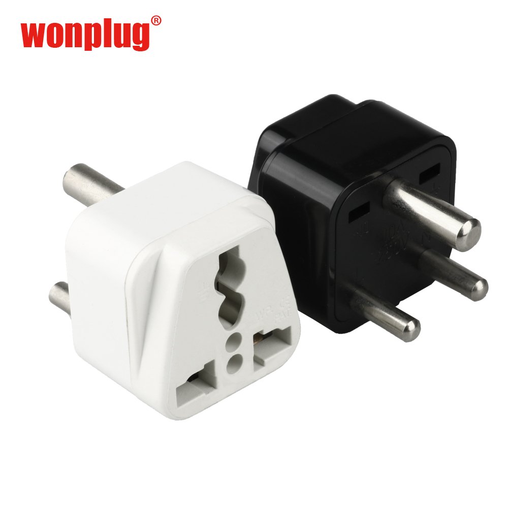 3 pin India plug adapter Universal to India AC Power Travel Charger South Africa plug Adapters Plug connector