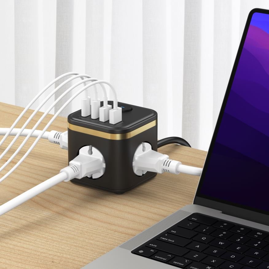 High Quality Smart Extension Socket With Usb Port Power Strip Eu Fr Plug Surge Protector