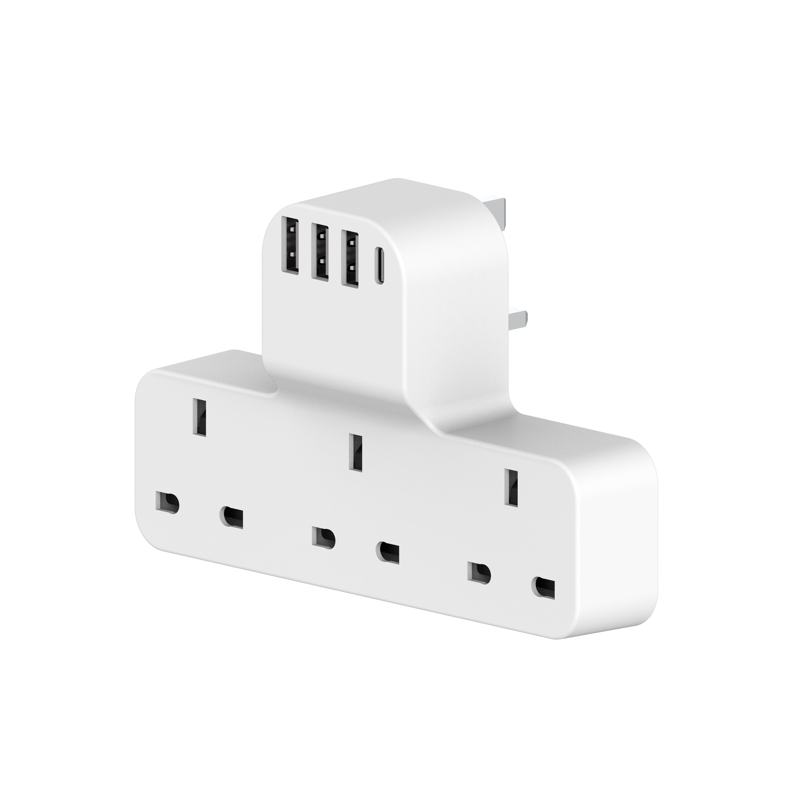 LEISHEN Multi Plug Outlet Extender Surge Protector USB Wall Charger 3 Outlet Splitter with 4 USB Wall Plug Power Strip Adapter