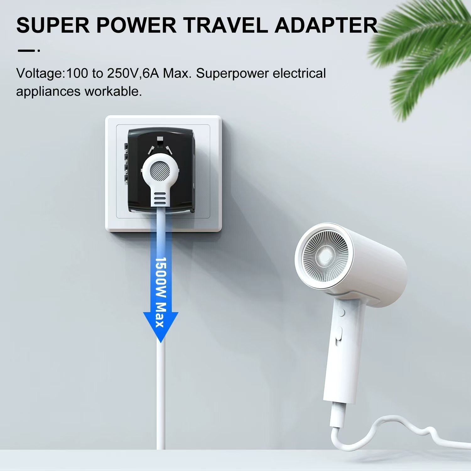 Good quality Latest products all in one universal plug international travel usb c power adapter