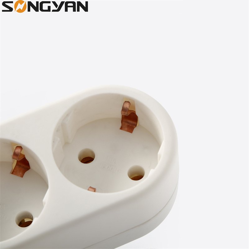 2 Way socket plug eu german 2 pin plug wall socket extension socket for home