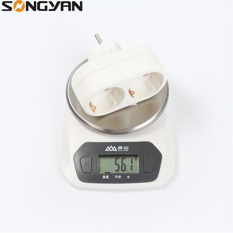 2 Way socket plug eu german 2 pin plug wall socket extension socket for home