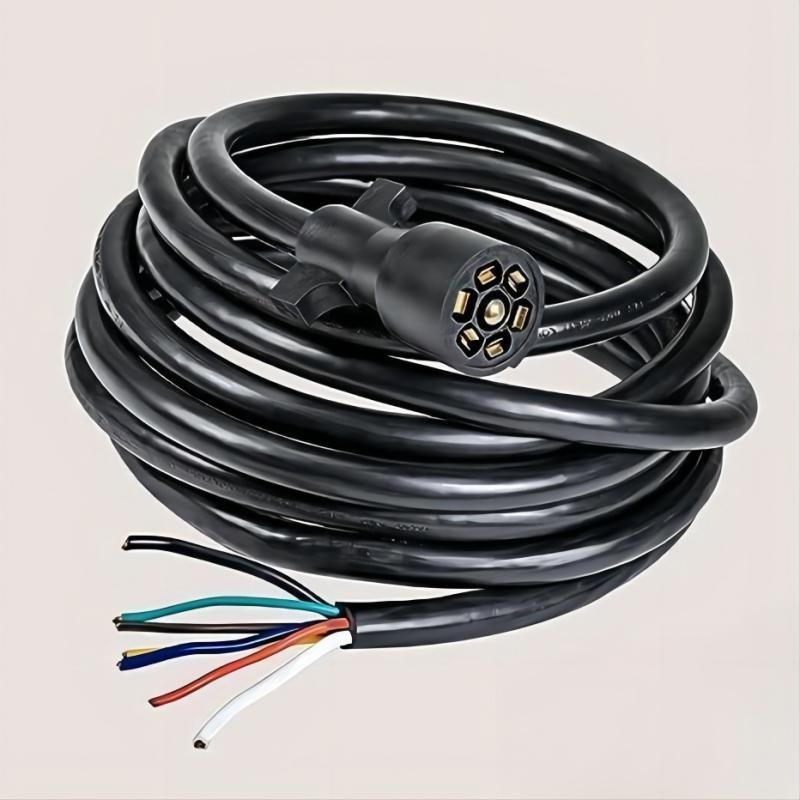Universal Waterproof Fit 16ft 7-Pin Trailer Plug Cord Wire Cable for RV car Trailer Truck