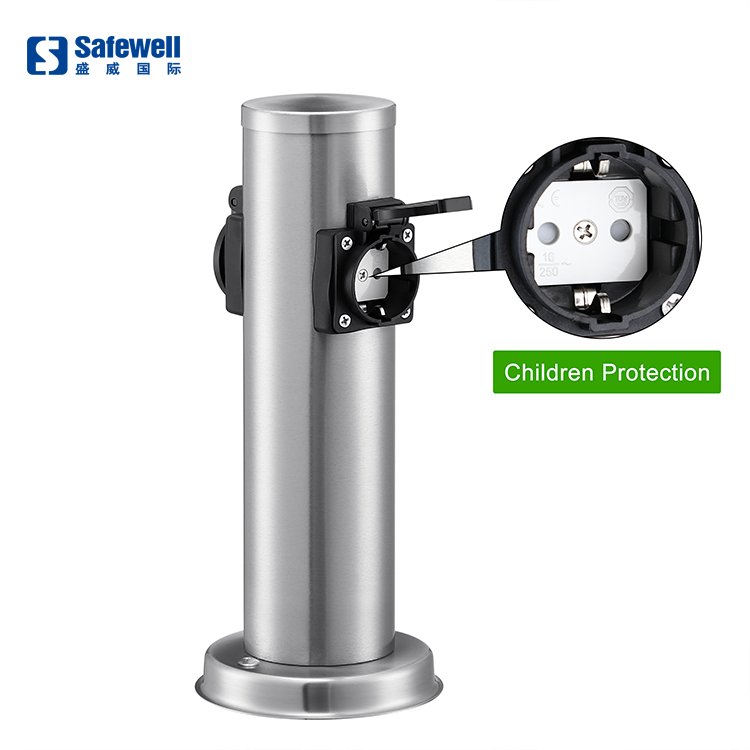 Stainless Steel Garden Socket Pillar Socket For Outdoor Plug Socket