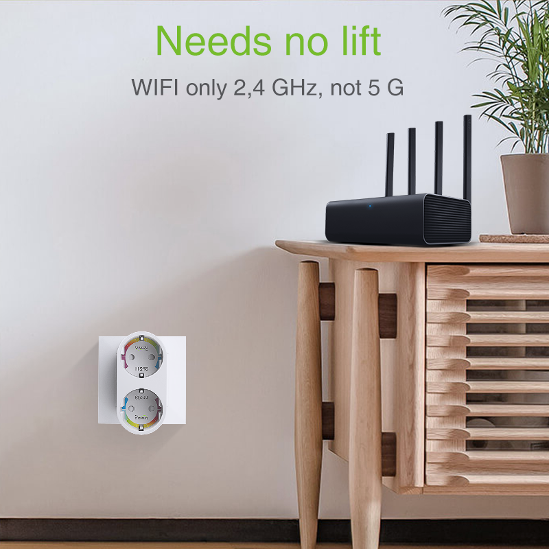 WIFI EU Smart Plug tuya app white 16A Voice Control compatible with AM Alexa wifi smart plug