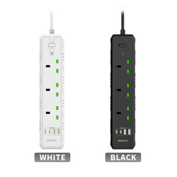 Overload Protection Usb C Power Strip 3 Way Uk Plug Extension Socket With Type C