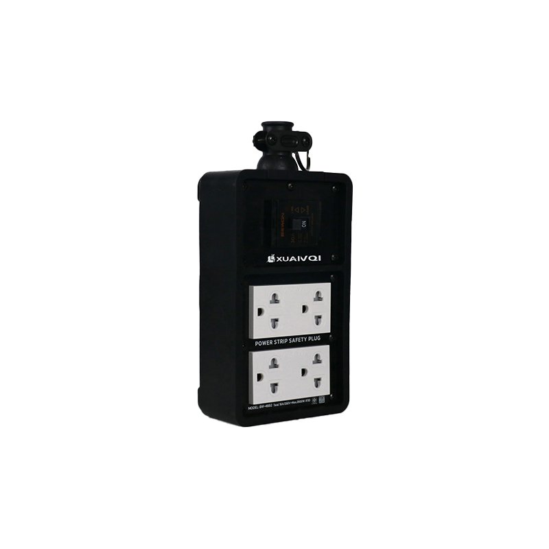 Black Waterproof Desktop Safety Plug Socket 2 Gang 3 Pins Safety Tabletop Socket 16A 250V