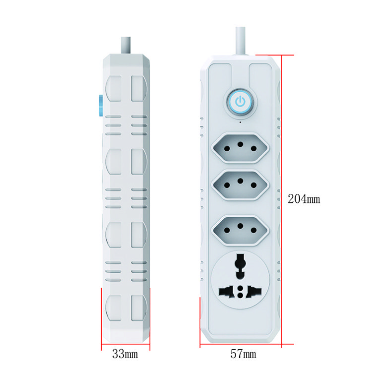 4-Outlet Multiprise Power Strip Universal USA America Brazil Electrical Plug Extension Board Power Strips Extension Cord