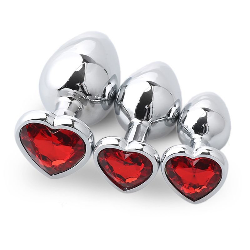 Heart Shape Diamond Base Metal Anal Plug Butt Plug Anal Toys For Couple