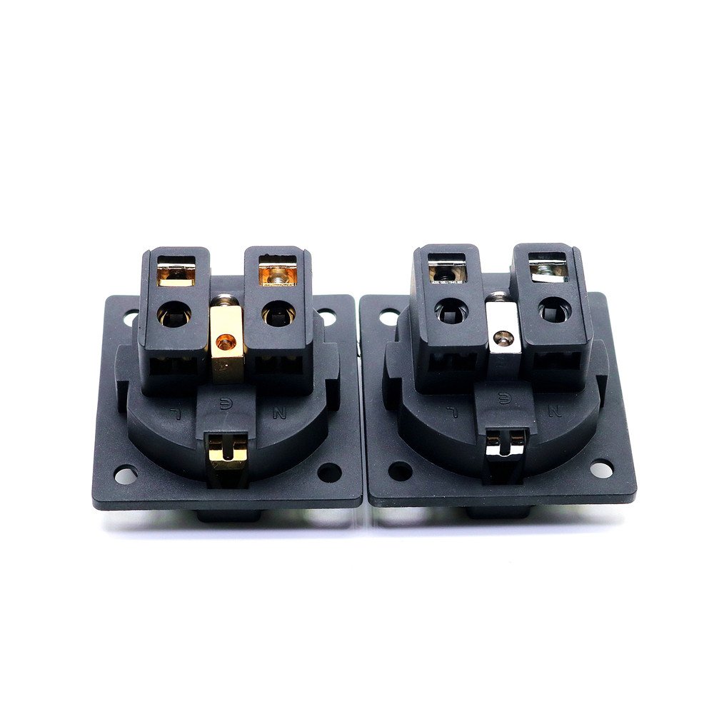 Furutech Schuko FI-E30 (G) Gold FI-E30(R) Rhodium AC 250V 16A EU Power Plug Copper Neutral IEC Inlet European ElectricaL Socket