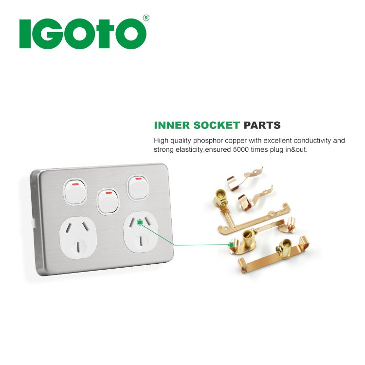 10amp Double Powerpoints Plastic Electrical Wall Outlet Power Plug Socket China Manufacture