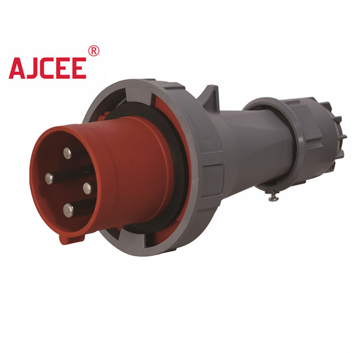 AJCEE 0342 ip67 4pin 3p+n 380v 63a industrial waterproof electric male plugs with CE CB INTERTEK