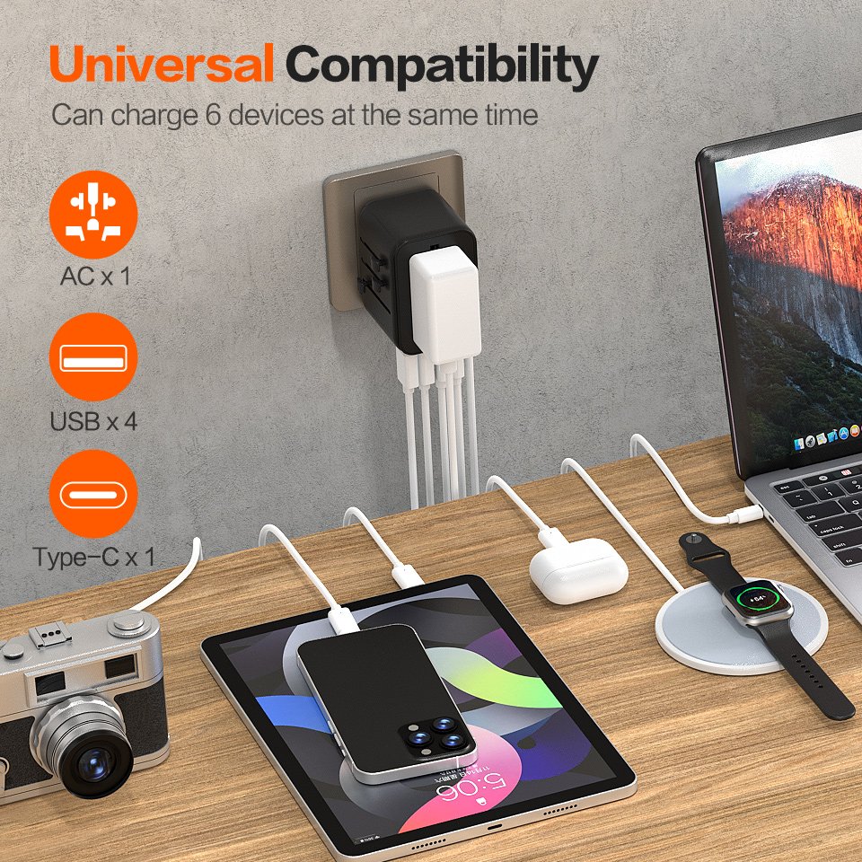 Worldplug USB plug Type C World travel adaptor quick charger PD adapter electrical plug socket