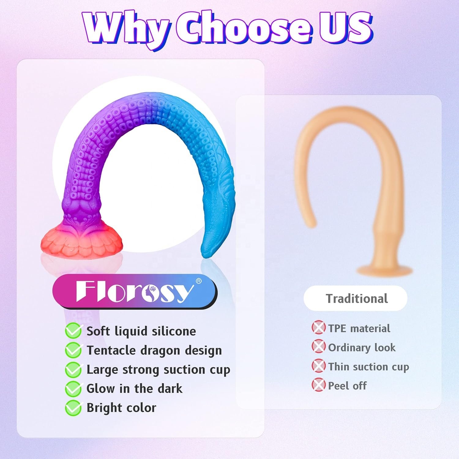 Wholesale Fantasy alien dildo colourful Luminous Anal Plug Silicone anal butt plug sex Toy with Strong suction cup
